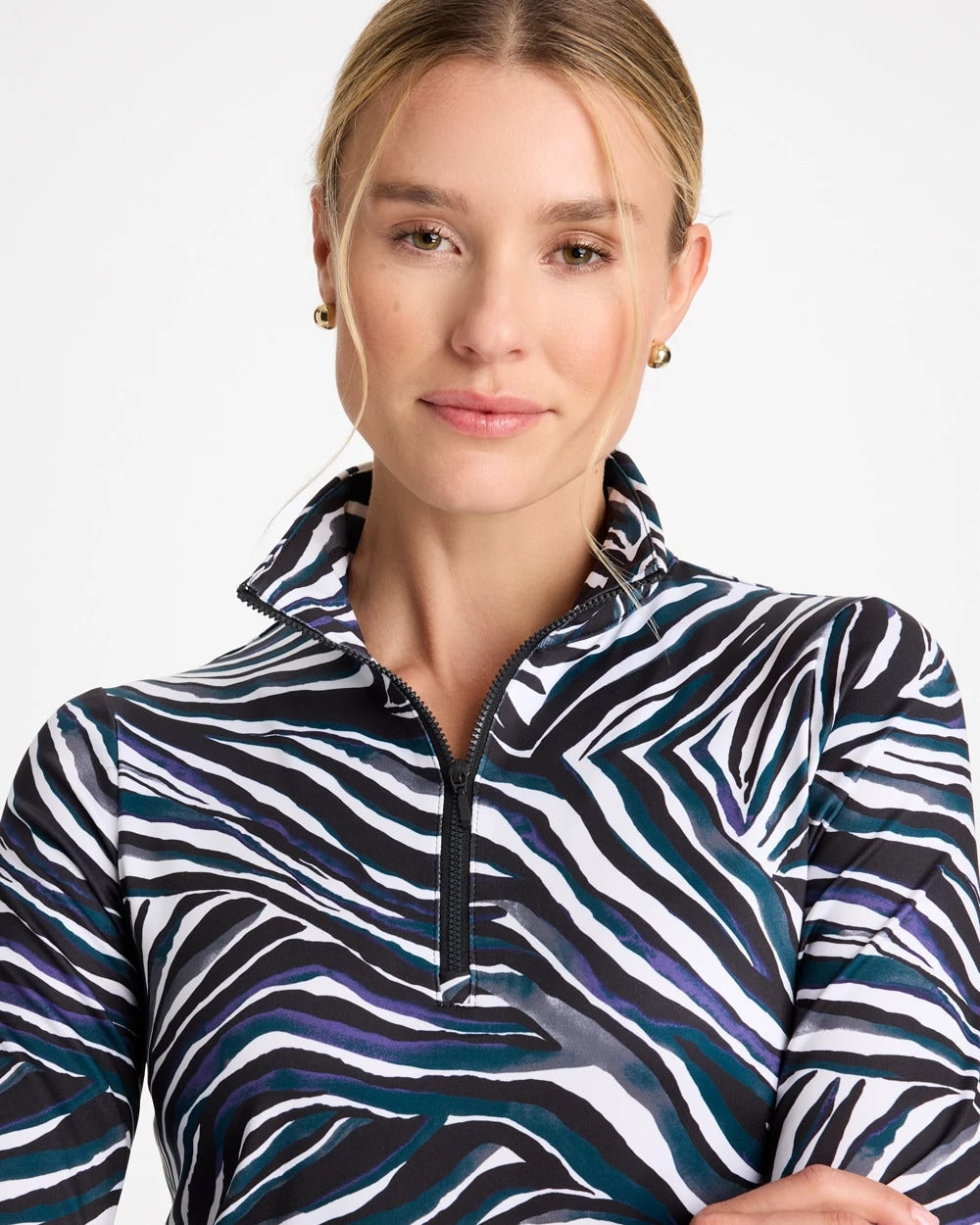 Zenergy® UPF Animal Print Half-Zip Polo - US 7007