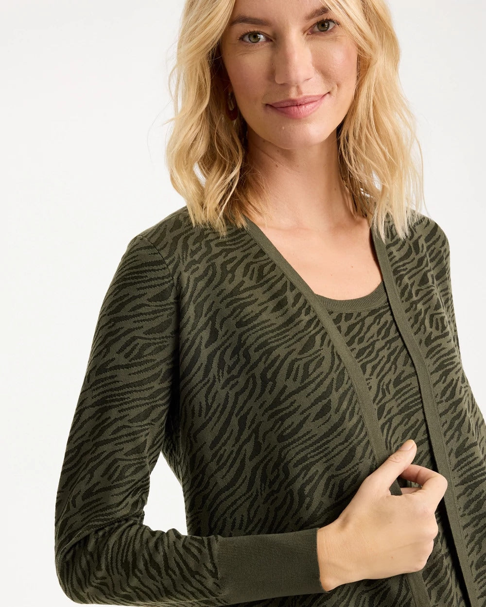 Ella Jacquard Long-Sleeve Cardigan - US 3792