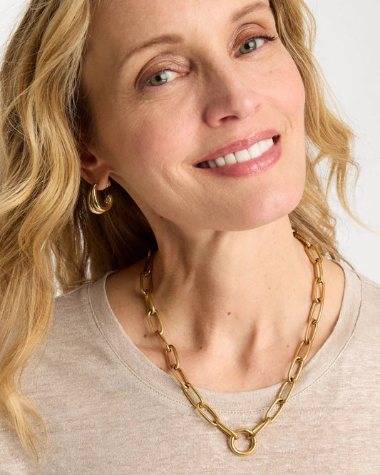 Golden Charm Link Necklace - US 4528