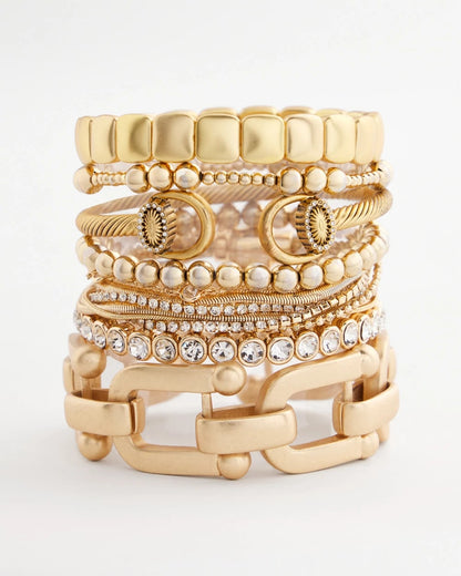 Chico's Women | Golden Matte Square Stretch Bracelet GOLD
