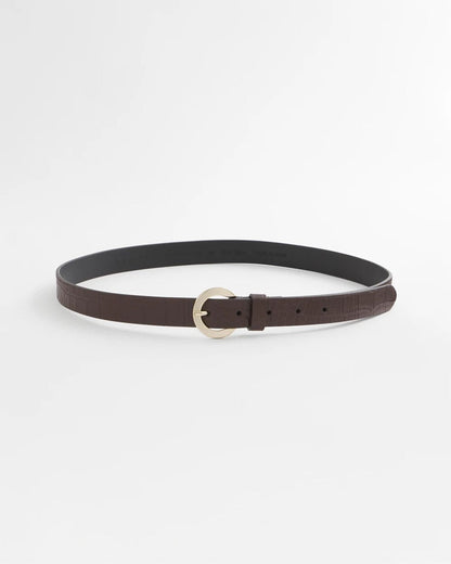 Chico's Women | Crocodile Motif Trouser Belt BROWN