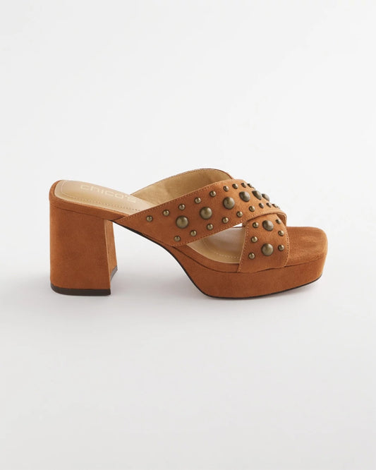 Chico's Women | Vale Western Suede Block Heels COGNAC