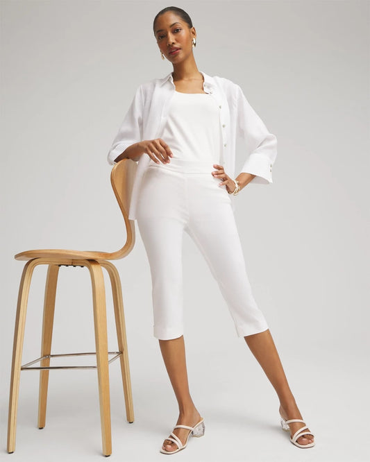 Chico's Women | Petite Brigitte Rivet Capris ALABASTER