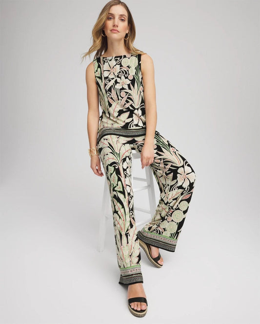 Chico's Women | Petite Travelers™ Island-Motif Palazzo Pants SALTED LIME