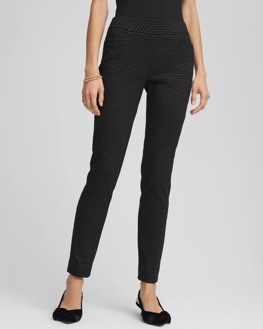 Chico's Women | Petite Jacquard Brigitte™ Slim Ankle Pants BLACK