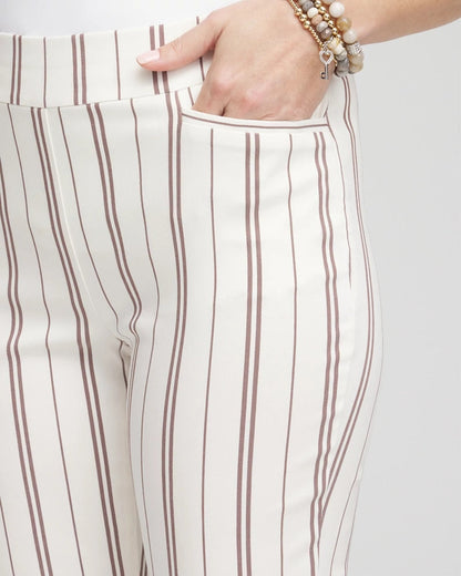 Chico's Women | Petite Brigitte™ Striped Ankle Pants ALABASTER