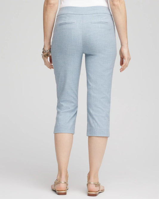Chico's Women | Brigitte™ Cross Dye Capri Pants BLUE PEARL