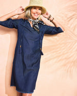 Denim Frayed Knee-Length Dress - US 6742