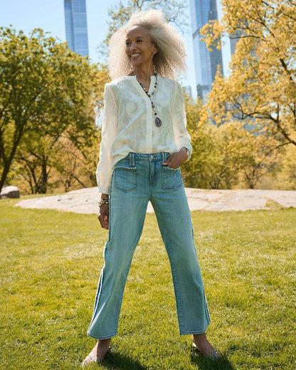 Clip Dot Jacquard Blouse - US 6868