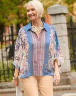 Collared Button Down Poncho - US 1055