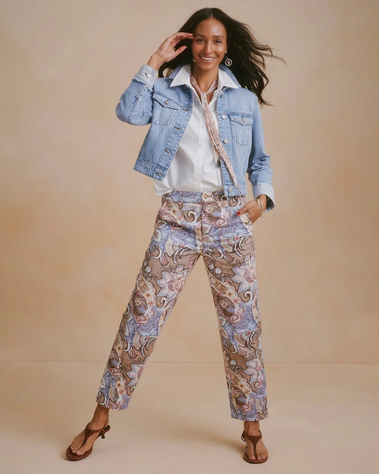 Printed Boyfriend Chino Pants - US 5541