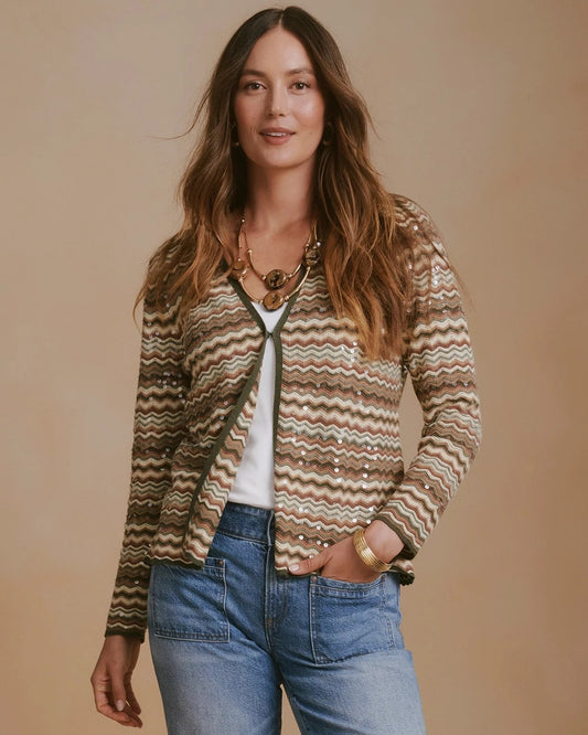 Ombre Sequin Open Cardigan - US 7152