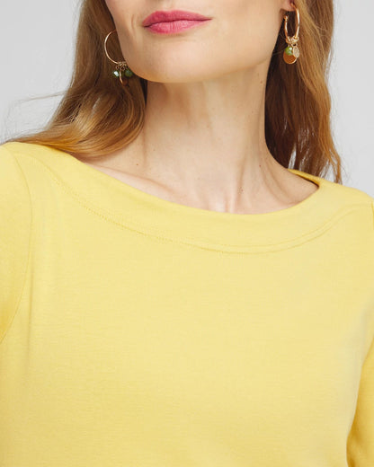 3/4 Sleeve Bateau Neck Tee - US 4893