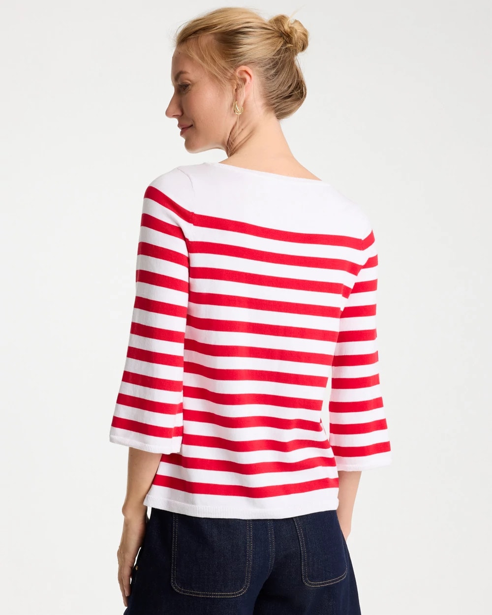 Cotton-Blend Americana Striped Intarsia Sweater - US 2750