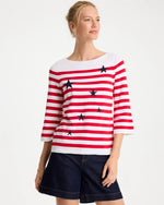 Cotton-Blend Americana Striped Intarsia Sweater - US 2750