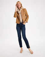 Petite Girlfriend Slim Faux Leather Hem Ankle Jeans - US 6750