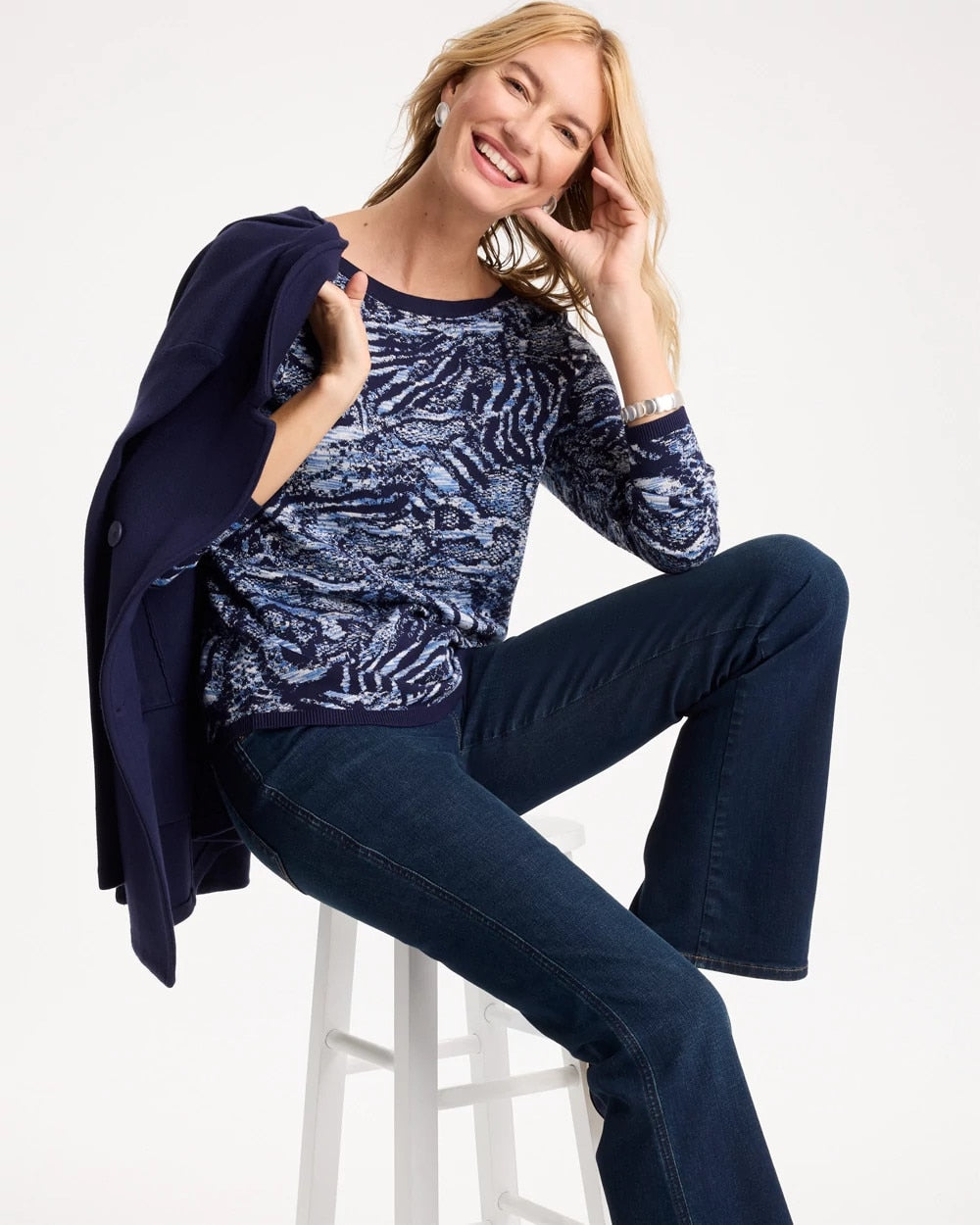 Ella Intarsia Bateau Pullover Sweater - US 7879