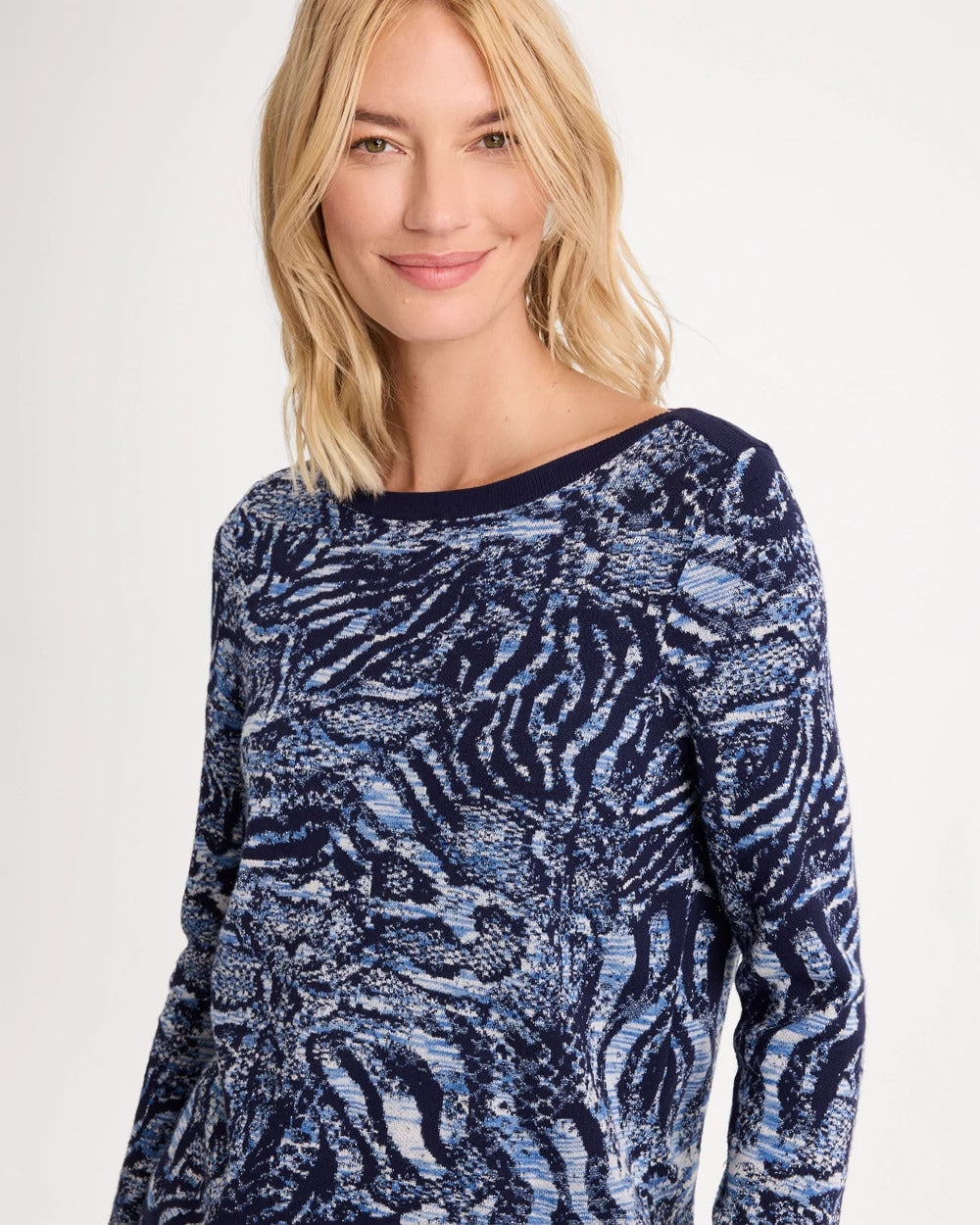 Ella Intarsia Bateau Pullover Sweater - US 7879