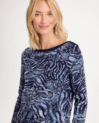 Ella Intarsia Bateau Pullover Sweater - US 7879