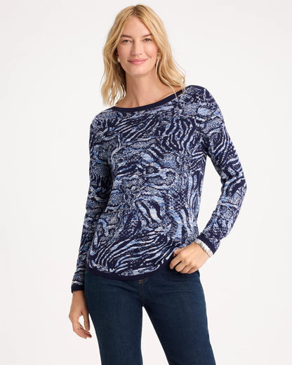 Ella Intarsia Bateau Pullover Sweater - US 7879