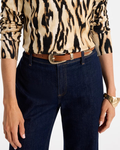 Faux Leather Skinny Belt - US 6475
