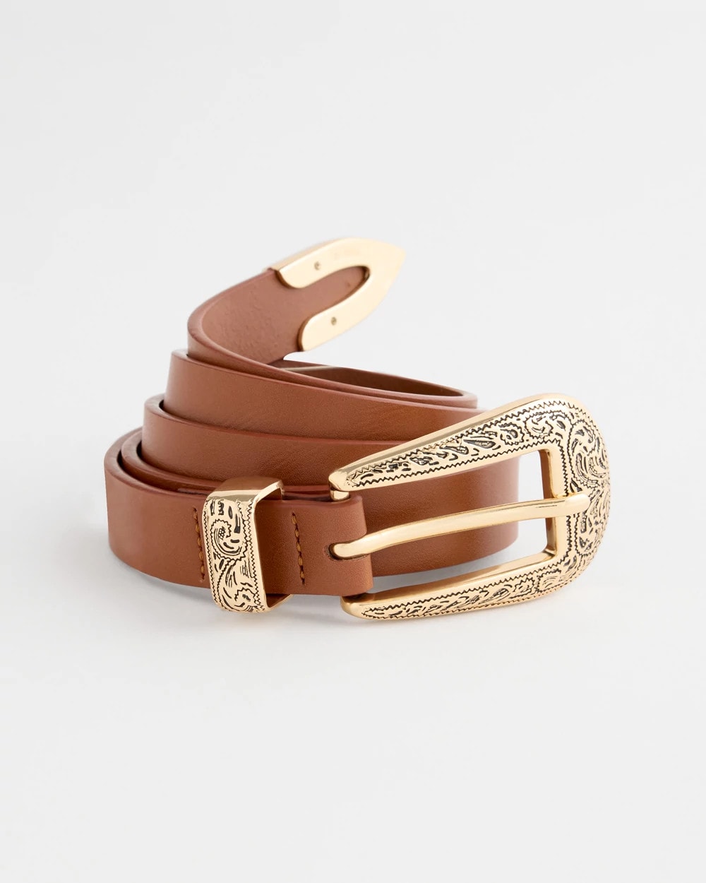 Faux Leather Skinny Belt - US 6475