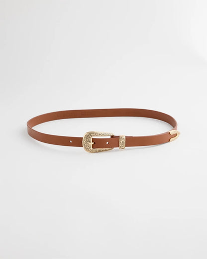 Faux Leather Skinny Belt - US 6475