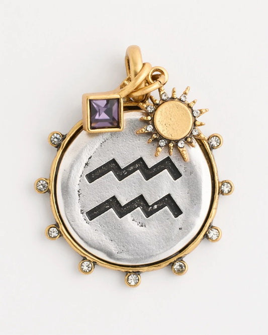 Aquarius Zodiac Charm Pendant - US 7263