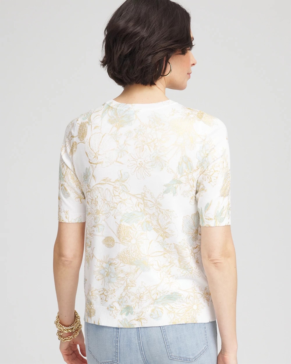 Gold Foil Cotton Sweater Tee - US 0568