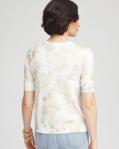 Gold Foil Cotton Sweater Tee - US 0568