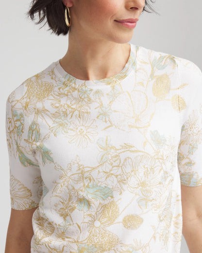 Gold Foil Cotton Sweater Tee - US 0568