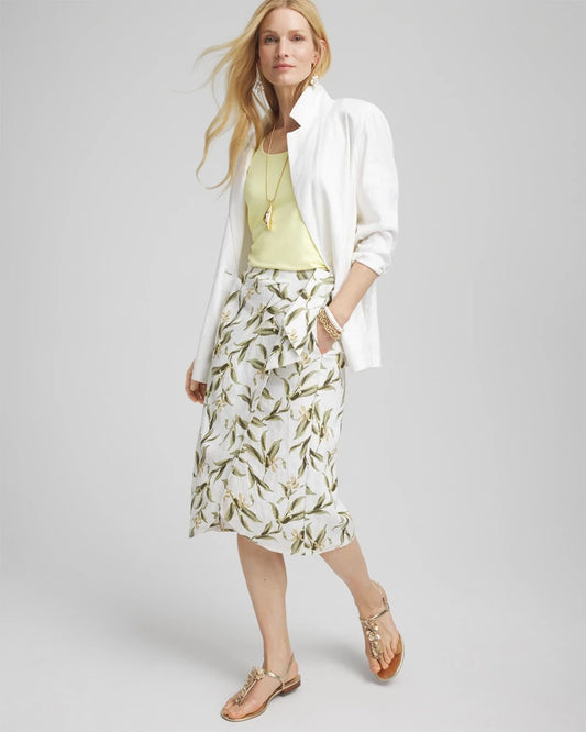 Linen Midi Wrap Skirt - US 4513