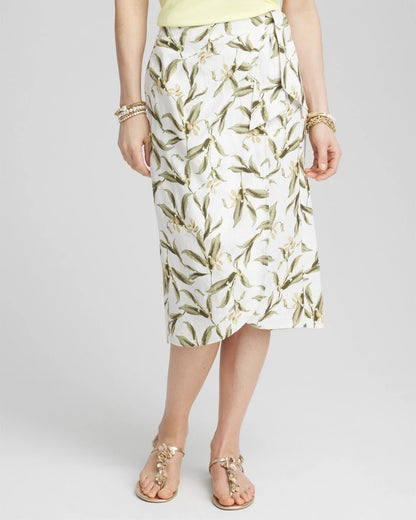 Linen Midi Wrap Skirt - US 7213