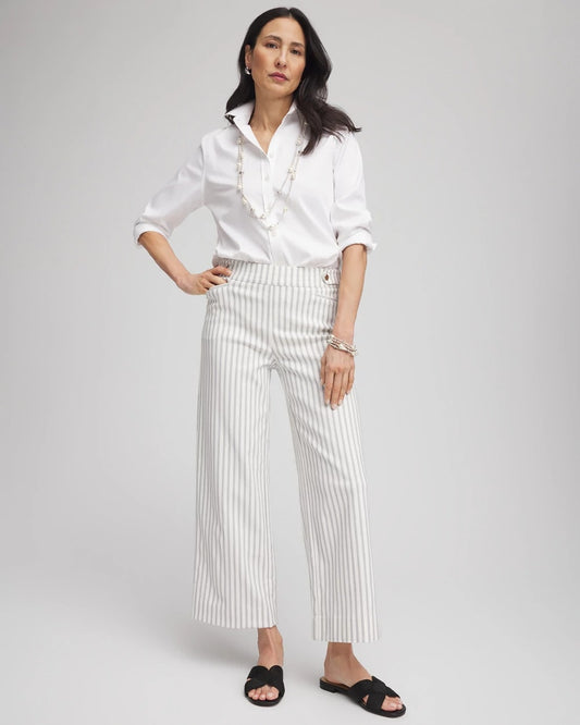 Brigitte™ Striped Wide-Leg Cropped Pants - US 1269