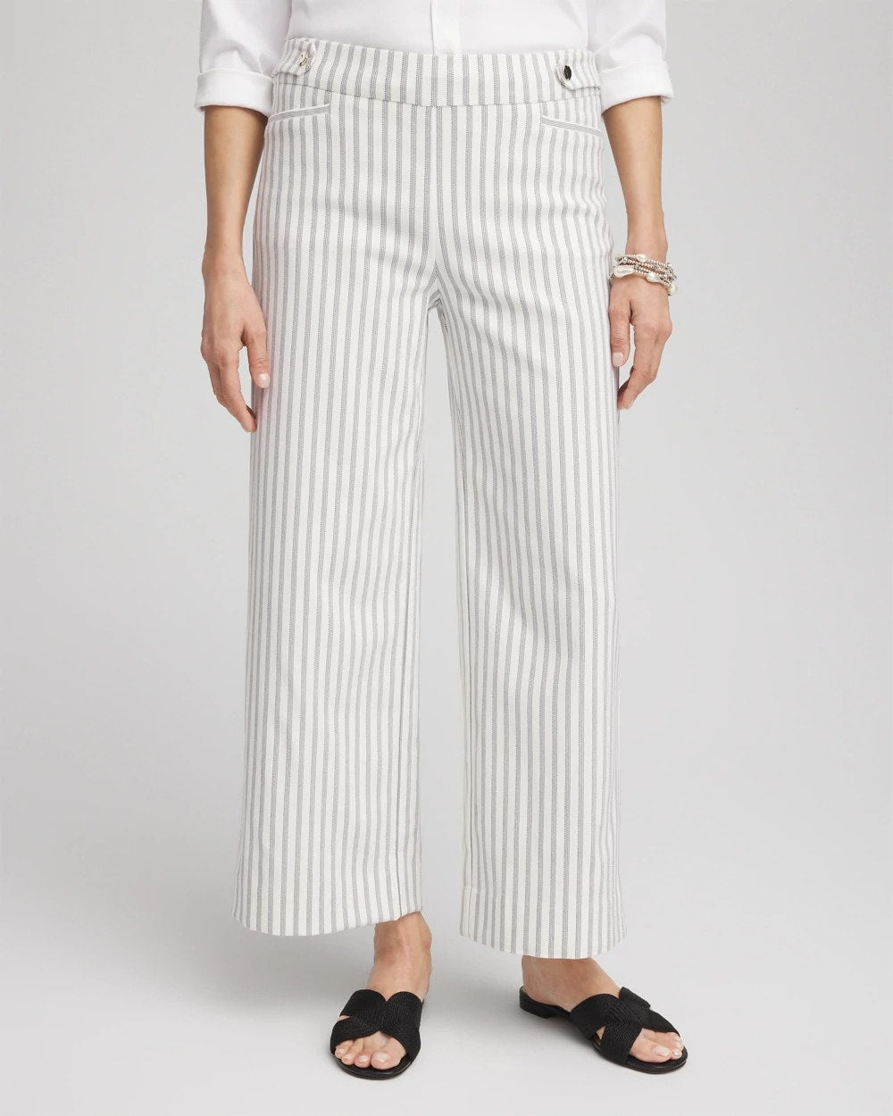Brigitte™ Striped Wide-Leg Cropped Pants - US 1269