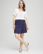 Brigitte™ Pull-On Asymmetrical Wrap Skort - US 1433