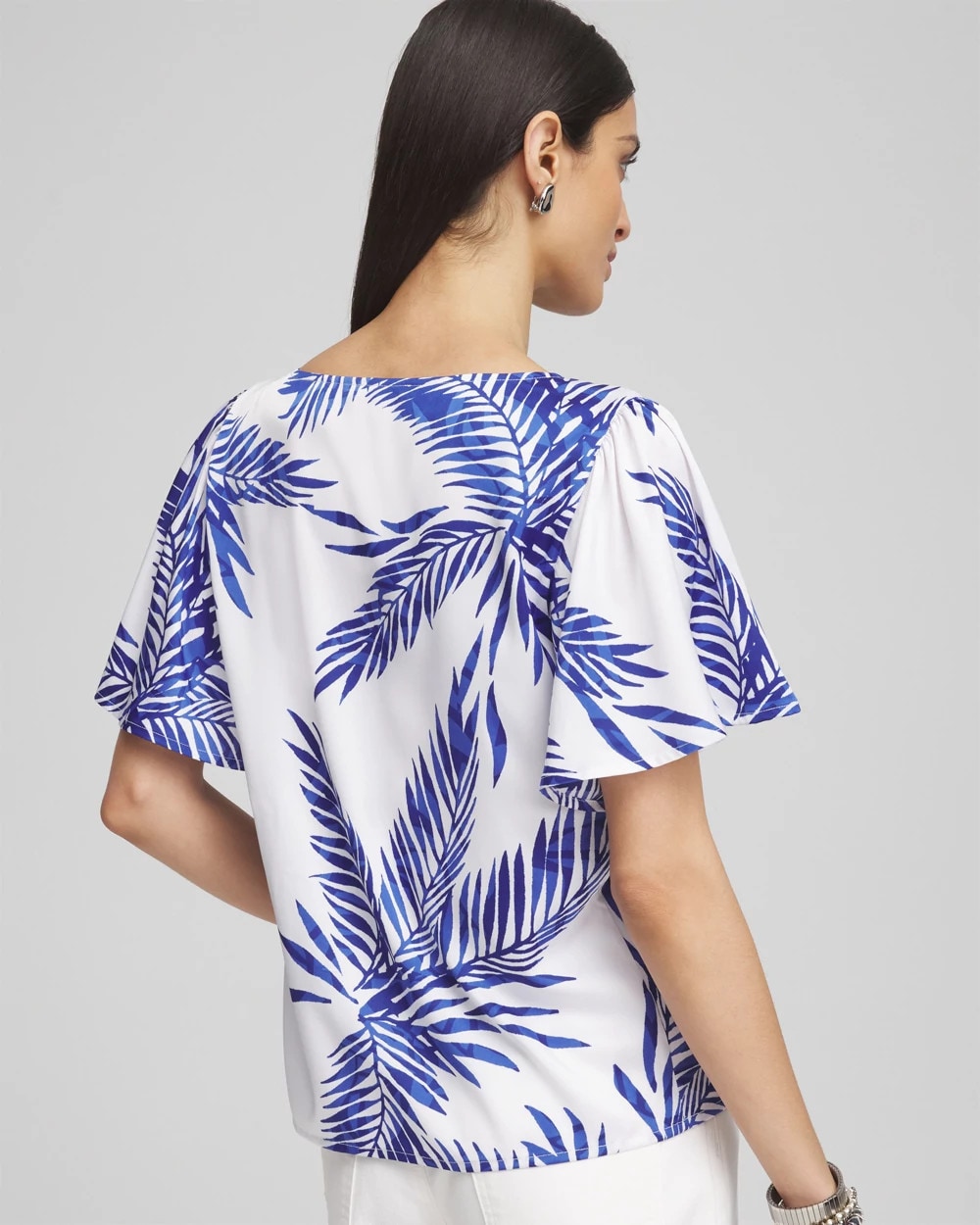 Flutter Sleeve Satin Top - US 6347