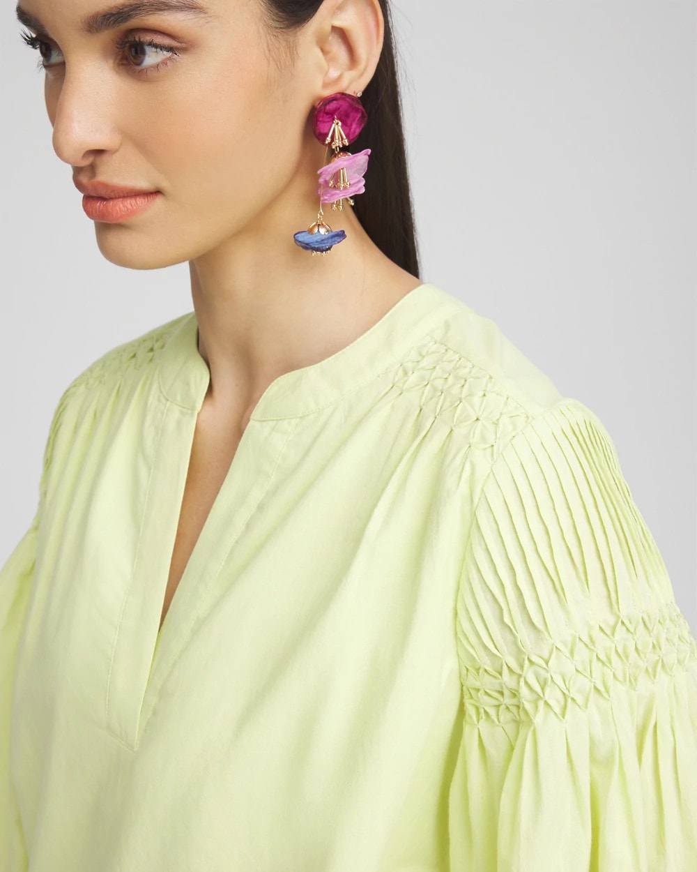 Cotton Voile Bell Sleeved Dress - US 4952