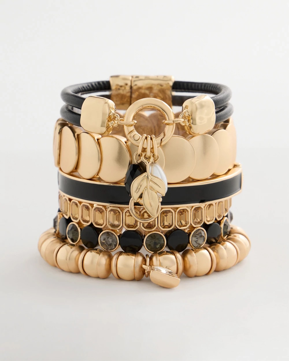 Black Enamel Stretch Bracelet - US 6390