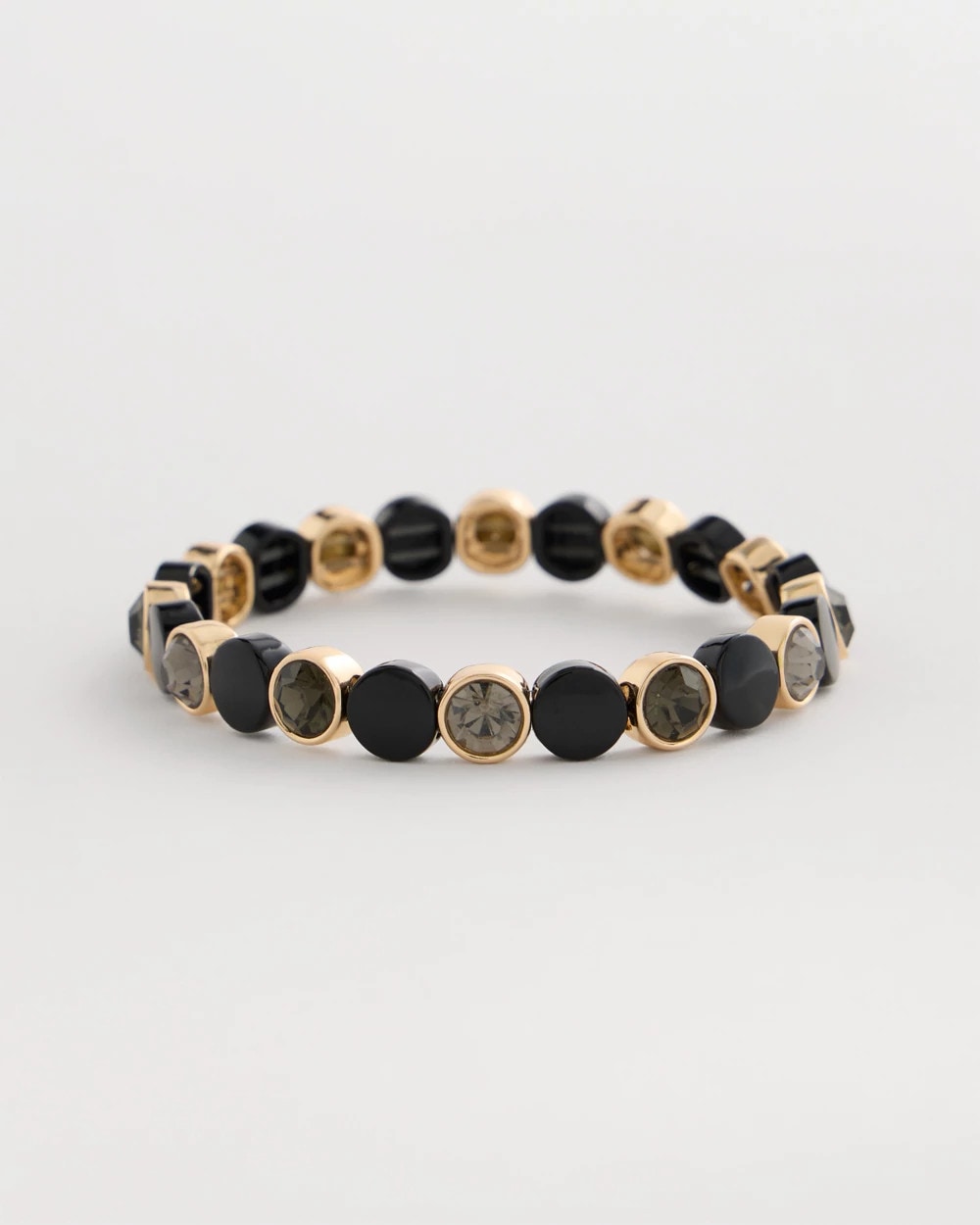 Black Enamel Stretch Bracelet - US 6390