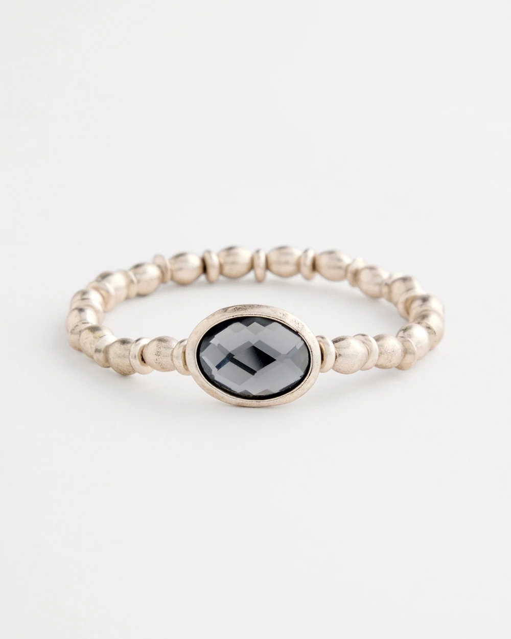 Black Stone Stretch Bracelet - US 4630
