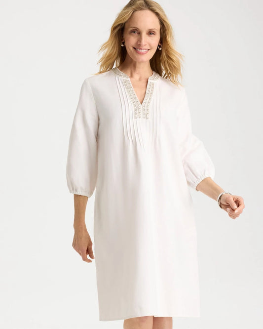 Embellished Pintuck Dress - US 1732