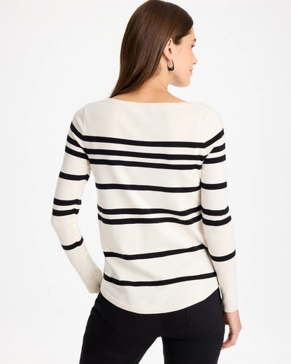 Ella Striped Bateau Pullover Sweater - US 3200