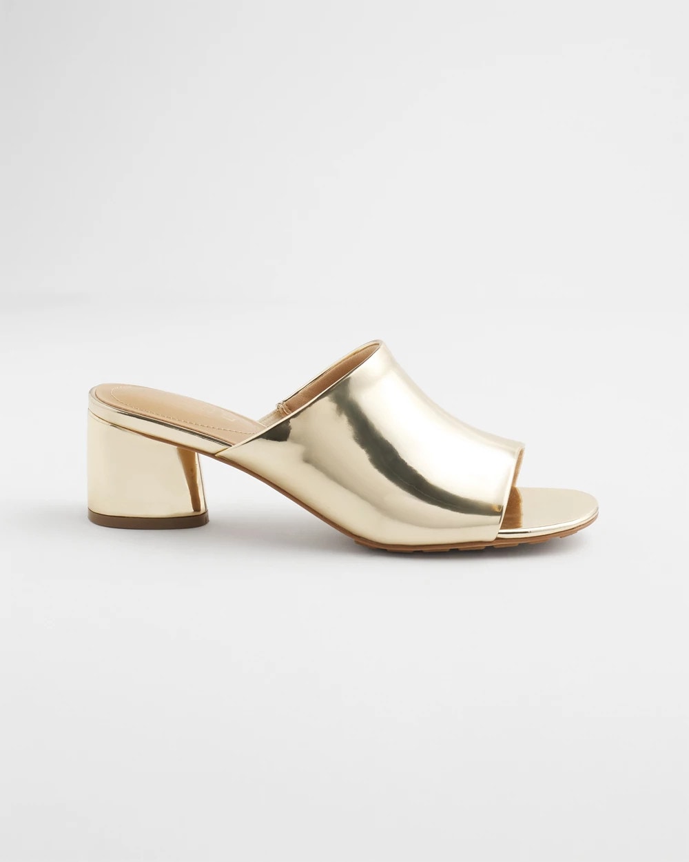 Metallic Faux Leather Mules - US 2129