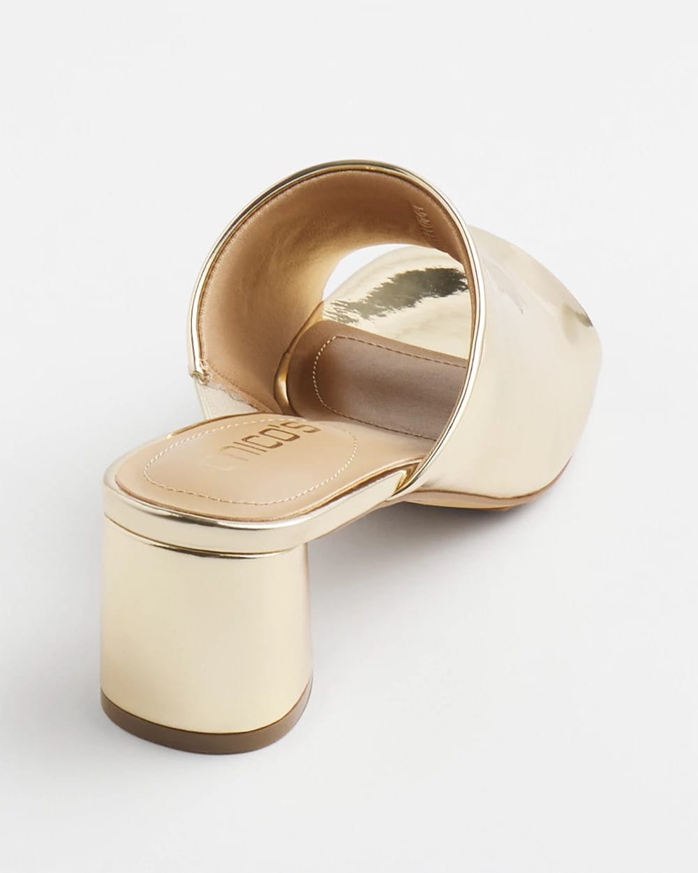 Metallic Faux Leather Mules - US 2129