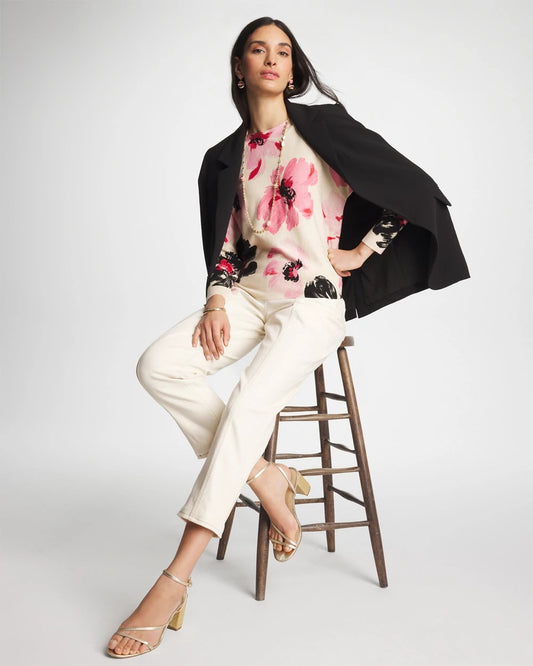 Printed Bateau Dolman Pullover - US 1423