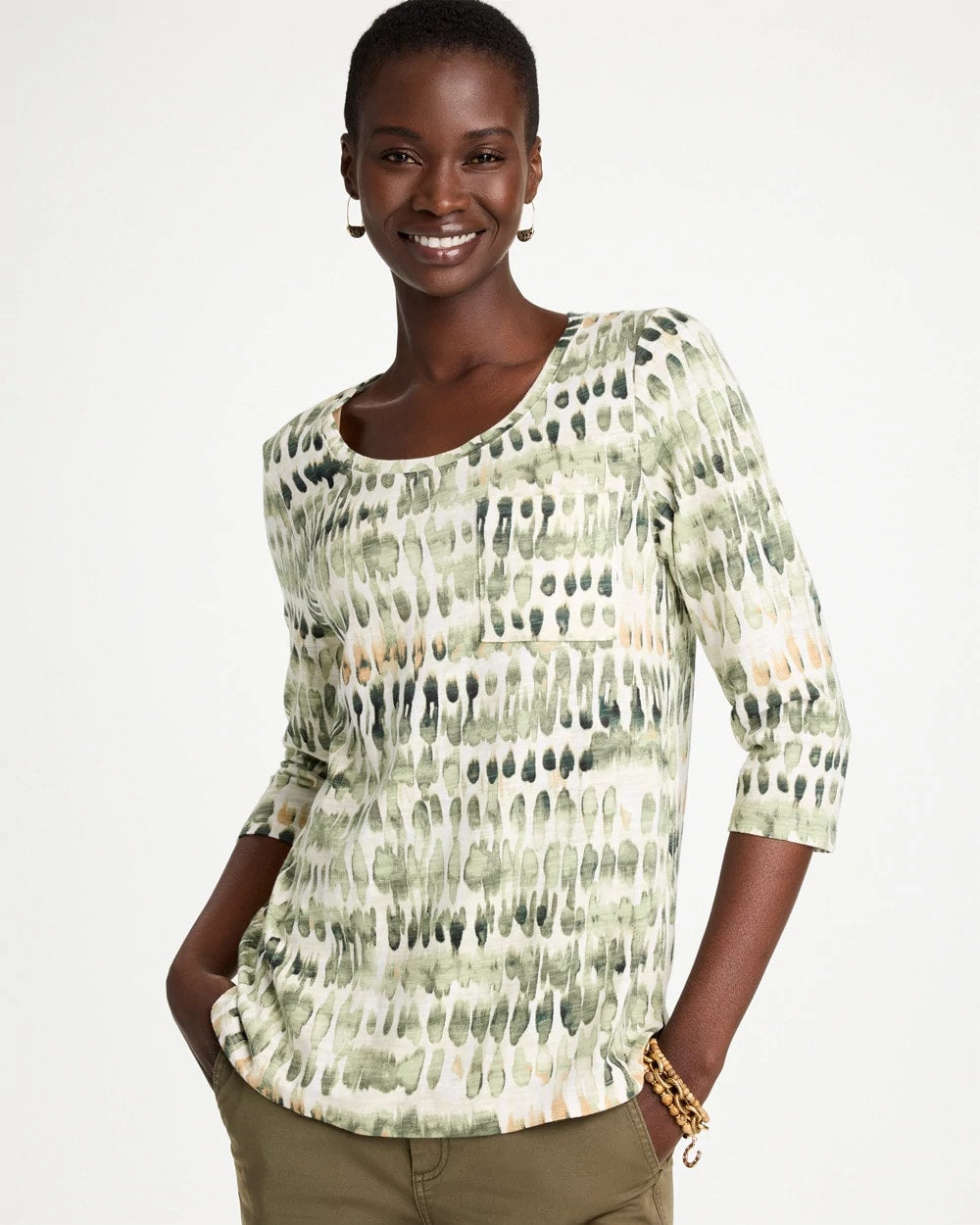 Printed Cotton Slub Tee - US 2522