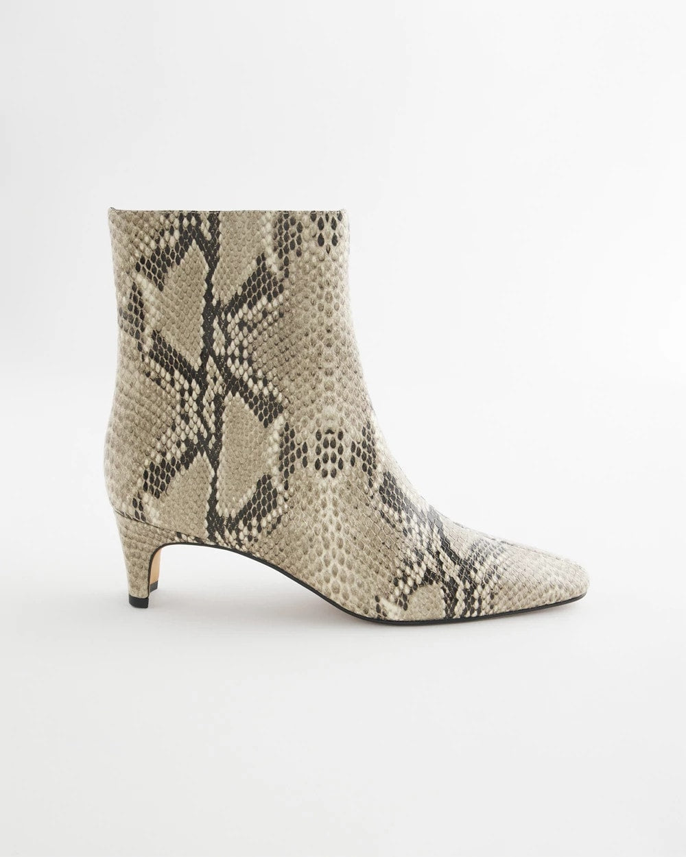 Faux Snakeskin Skinny Heel Ankle Boot - US 8769
