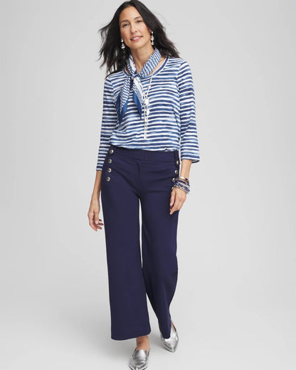 Button Knit Twill Cropped Pants - US 3478