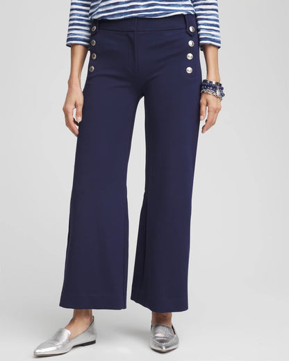 Button Knit Twill Cropped Pants - US 3478
